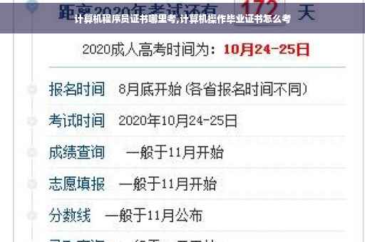 计算机程序员证书哪里考,计算机操作毕业证书怎么考