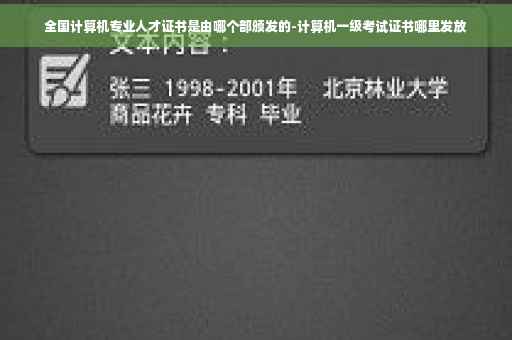全国计算机专业人才证书是由哪个部颁发的-计算机一级考试证书哪里发放