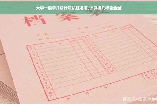 大学一般拿几级计算机证书啊,计算机几级含金量