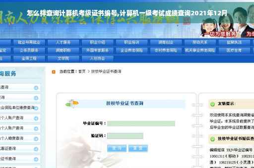 怎么样查询计算机考级证书编号,计算机一级考试成绩查询2021年12月
