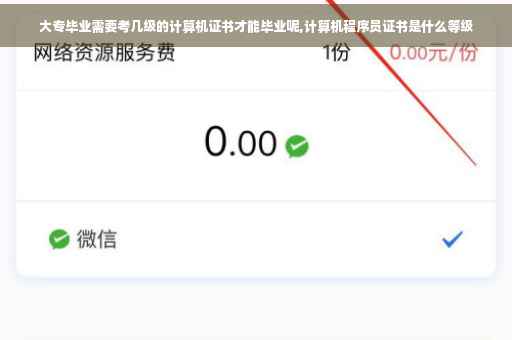大专毕业需要考几级的计算机证书才能毕业呢,计算机程序员证书是什么等级