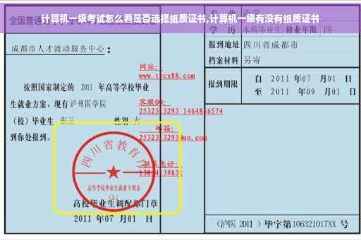 计算机一级考试怎么看是否选择纸质证书,计算机一级有没有纸质证书