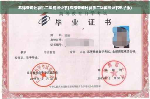 怎样查询计算机二级成绩证书(怎样查询计算机二级成绩证书电子版)