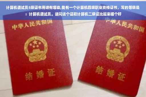 计算机调试员5级证书用途有哪些,我有一个计算机四级职业资格证书，写的等级是：计算机调试员。请问这个证和计算机二级证比起来哪个好