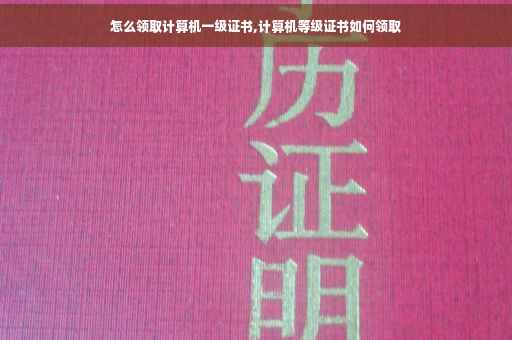 怎么领取计算机一级证书,计算机等级证书如何领取