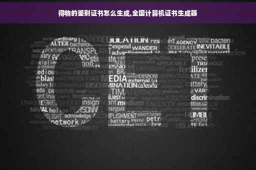 得物的鉴别证书怎么生成,全国计算机证书生成器