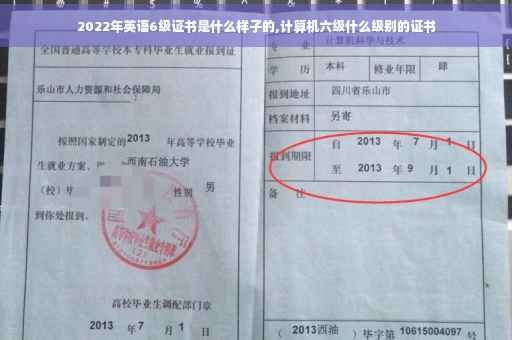 2022年英语6级证书是什么样子的,计算机六级什么级别的证书