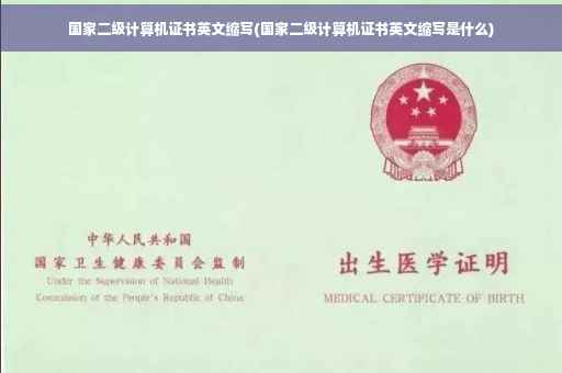 国家二级计算机证书英文缩写(国家二级计算机证书英文缩写是什么)