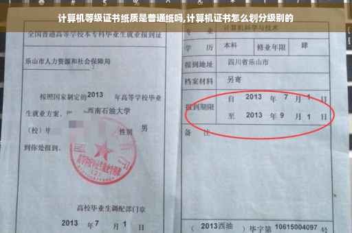 计算机等级证书纸质是普通纸吗,计算机证书怎么划分级别的