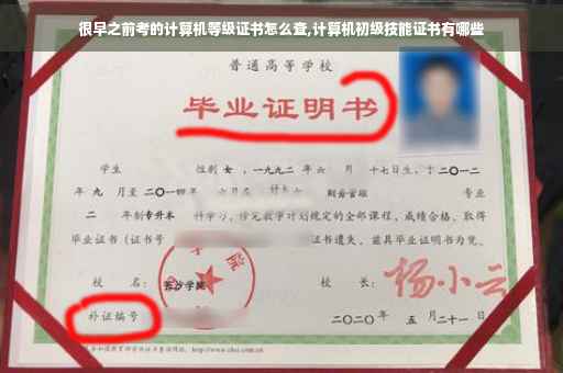很早之前考的计算机等级证书怎么查,计算机初级技能证书有哪些