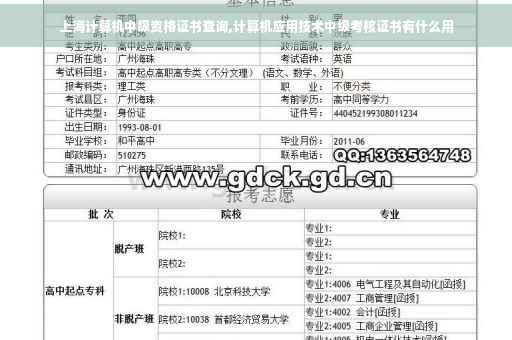 上海计算机中级资格证书查询,计算机应用技术中级考核证书有什么用