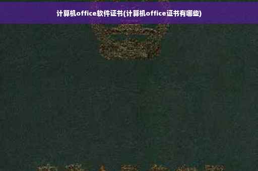 计算机office软件证书(计算机office证书有哪些)