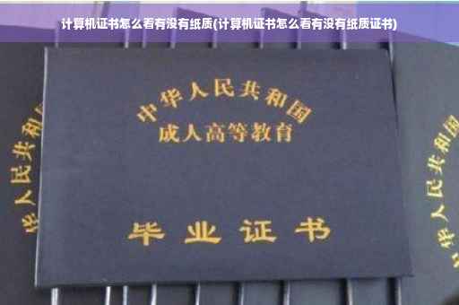 计算机证书怎么看有没有纸质(计算机证书怎么看有没有纸质证书)