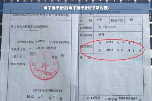 电子档毕业证(电子档毕业证书怎么查)