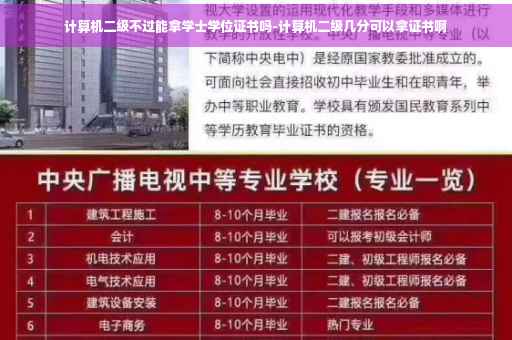 计算机二级不过能拿学士学位证书吗-计算机二级几分可以拿证书啊