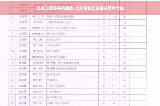 土木工程证书有哪些-土木专业毕业证书图片大全