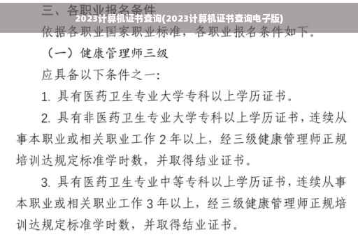 2023计算机证书查询(2023计算机证书查询电子版)