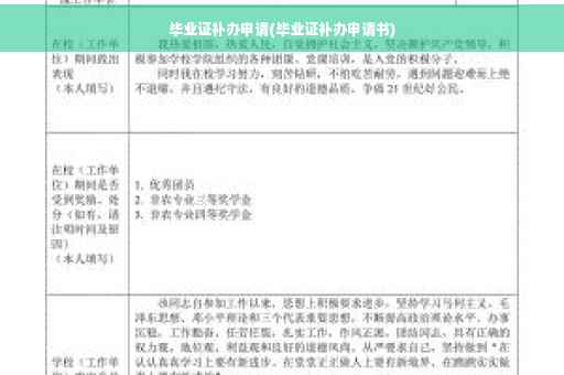 毕业证补办申请(毕业证补办申请书)
