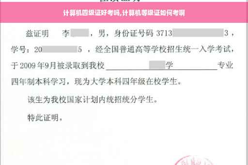 计算机四级证好考吗,计算机等级证如何考啊