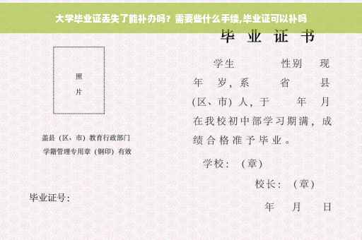 大学毕业证丢失了能补办吗？需要些什么手续,毕业证可以补吗