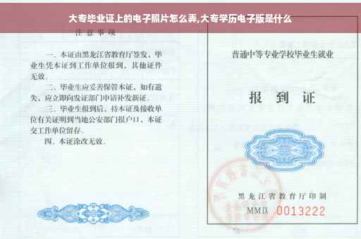 大专毕业证上的电子照片怎么弄,大专学历电子版是什么