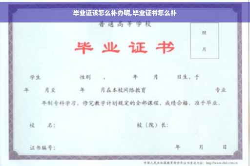 毕业证该怎么补办呢,毕业证书怎么补