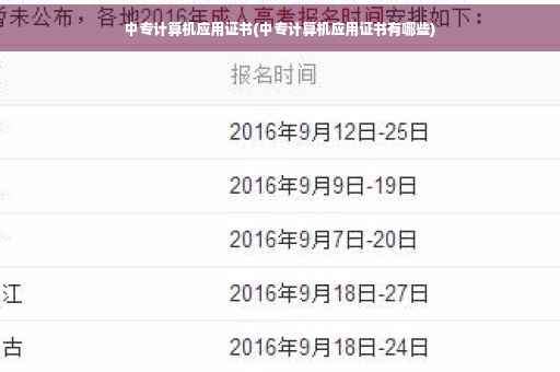 中专计算机应用证书(中专计算机应用证书有哪些)
