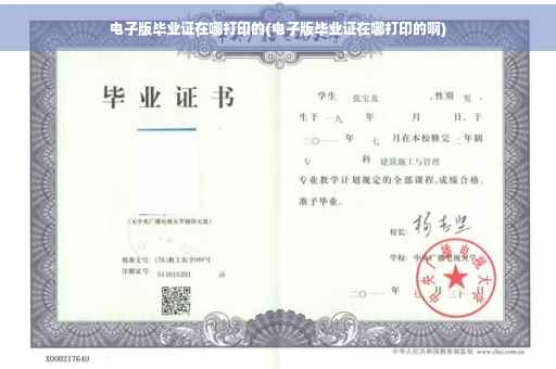 电子版毕业证在哪打印的(电子版毕业证在哪打印的啊)