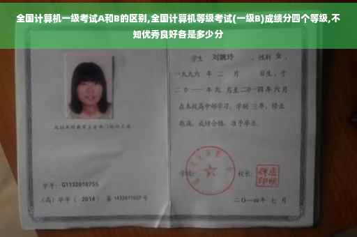 全国计算机一级考试A和B的区别,全国计算机等级考试(一级B)成绩分四个等级,不知优秀良好各是多少分