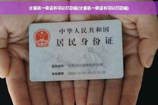 计算机一级证书可以打印嘛(计算机一级证书可以打印嘛)