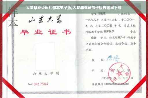 大专毕业证图片样本电子版,大专毕业证电子版去哪里下载