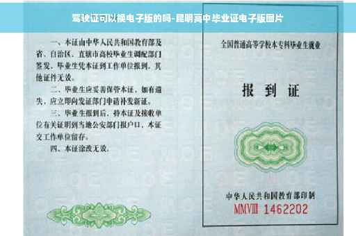 驾驶证可以换电子版的吗-昆明高中毕业证电子版图片