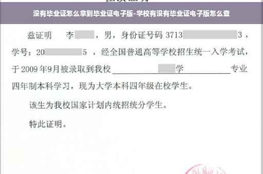 没有毕业证怎么拿到毕业证电子版-学校有没有毕业证电子版怎么查