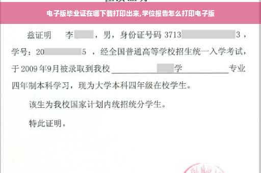 电子版毕业证在哪下载打印出来,学位报告怎么打印电子版