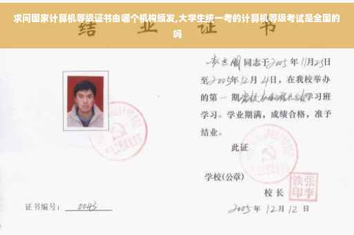 求问国家计算机等级证书由哪个机构颁发,大学生统一考的计算机等级考试是全国的吗 求问国家计算机等级证书由哪个机构颁发,大学生统一考的计算机等级考试是全国的吗