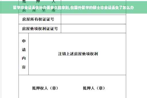 留学毕业证丢失补办要多久能拿到,在国外留学的硕士毕业证丢失了怎么办