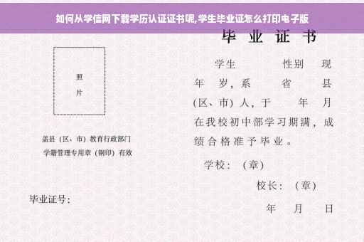 如何从学信网下载学历认证证书呢,学生毕业证怎么打印电子版