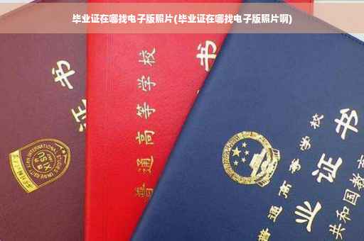 毕业证在哪找电子版照片(毕业证在哪找电子版照片啊)