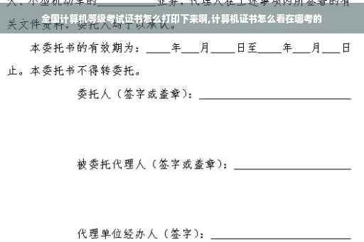全国计算机等级考试证书怎么打印下来啊,计算机证书怎么看在哪考的