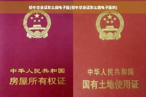 初中毕业证怎么搞电子版(初中毕业证怎么搞电子版的)