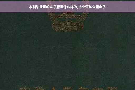 本科毕业证的电子版是什么样的,毕业证怎么用电子