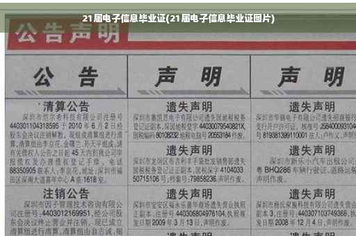 21届电子信息毕业证(21届电子信息毕业证图片)