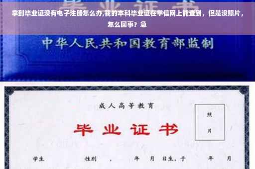 拿到毕业证没有电子注册怎么办,我的本科毕业证在学信网上能查到，但是没照片，怎么回事？急