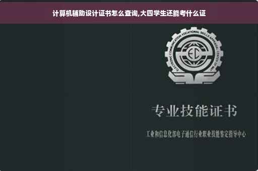 计算机辅助设计证书怎么查询,大四学生还能考什么证