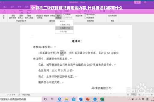 计算机二级技能证书有哪些内容,计算机证书都有什么