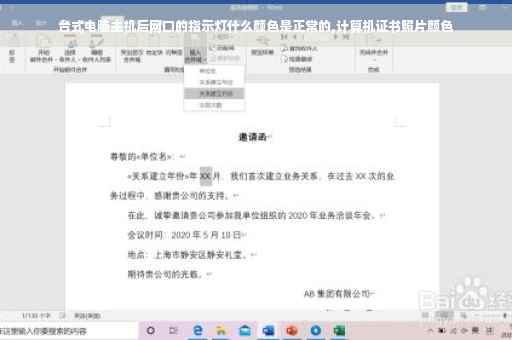 台式电脑主机后网口的指示灯什么颜色是正常的,计算机证书照片颜色