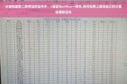 计算机国家二级考试的证书中，c语言与office一样吗,如何在网上查询自己的计算机等级证书