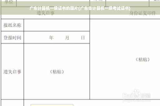 广东计算机一级证书的图片(广东省计算机一级考试证书)