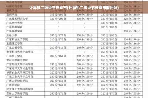 计算机二级证书长春市(计算机二级证书长春市能用吗)