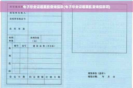 电子毕业证哪里能查询信息(电子毕业证哪里能查询信息呢)